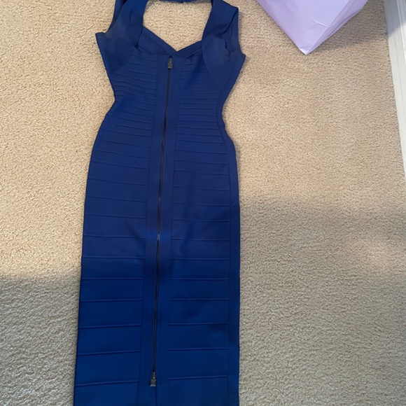 Herve Leger Blue Midi Dress - Picture 2 of 3